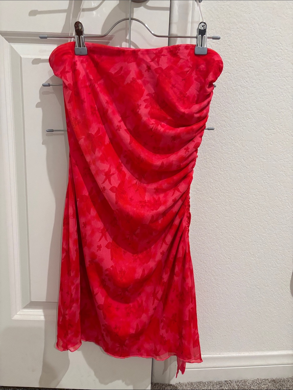 Princess Polly Strapless Pink and Red Floral Slip Dress - Picture 4 of 4